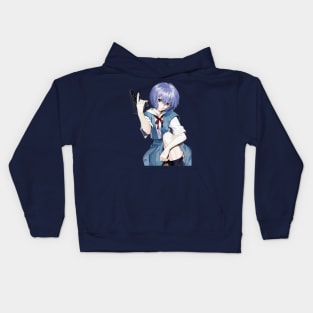 Rei Ayanami with a Gun Kids Hoodie